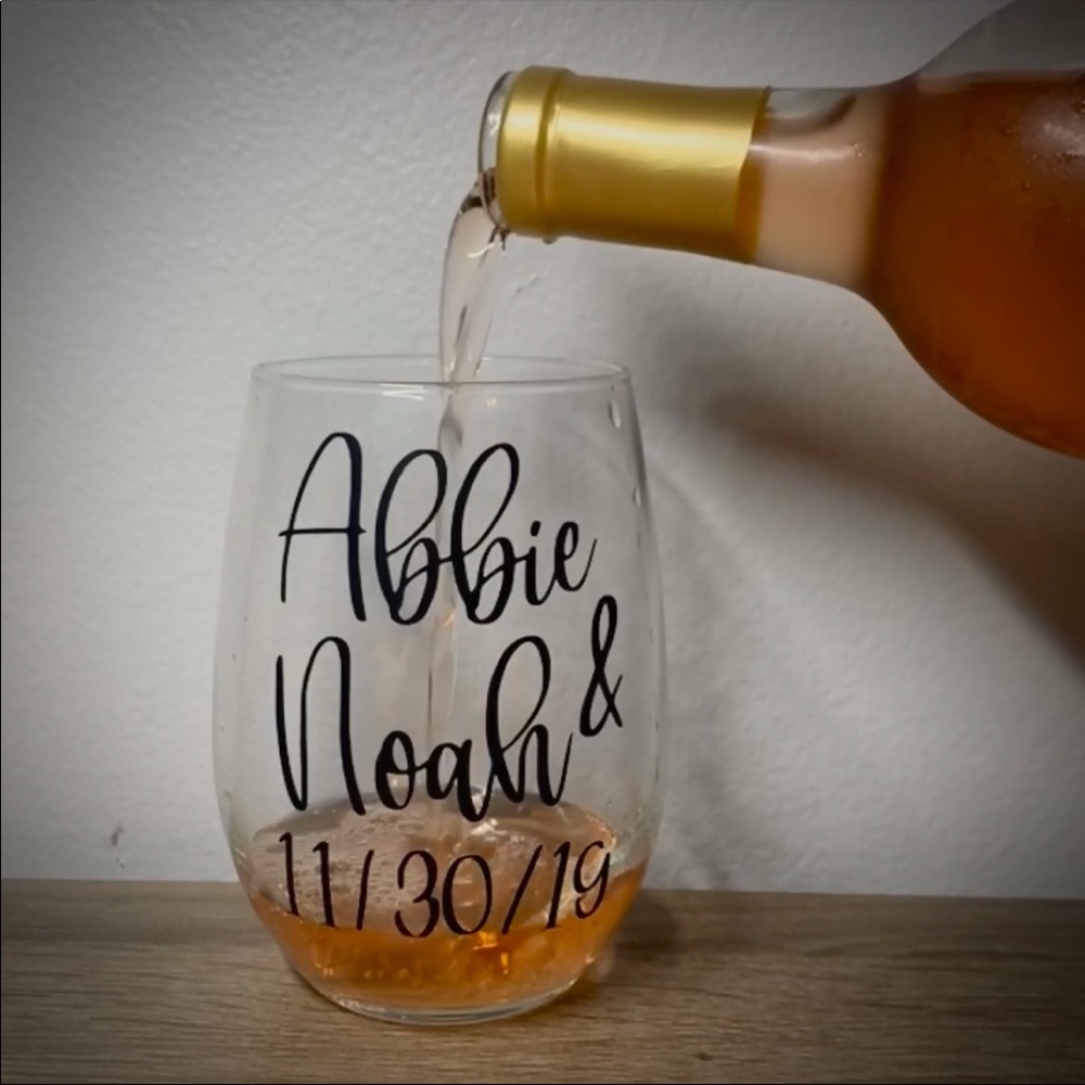 Custom Couples wine/beer glass pairs